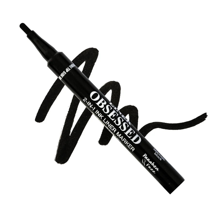 MARCADOR DE EYELINER OBSESSIONED 2-EN-1 CON PUNTA DE PALA