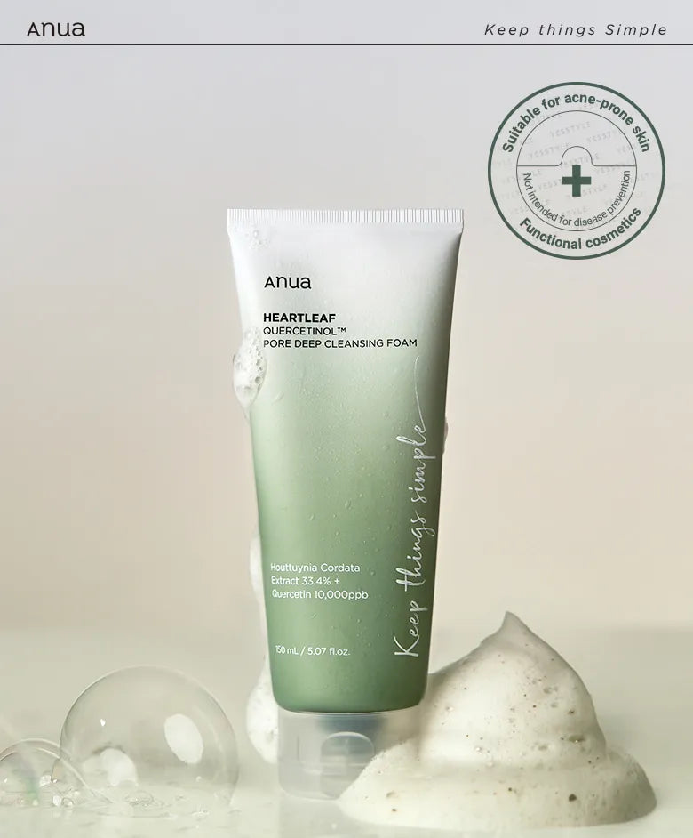 Anua - Espuma Limpiadora Heartleaf Quercetinol Pore Deep Cleansing Foam