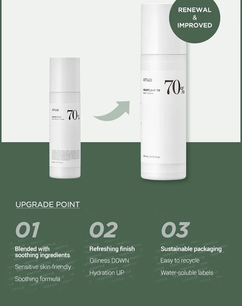 Anua - Loción Heartleaf 70% Daily Lotion 200ml.