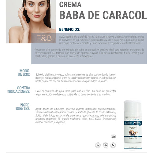 Crema Facial Hidratante BABA DE CARACOL FB