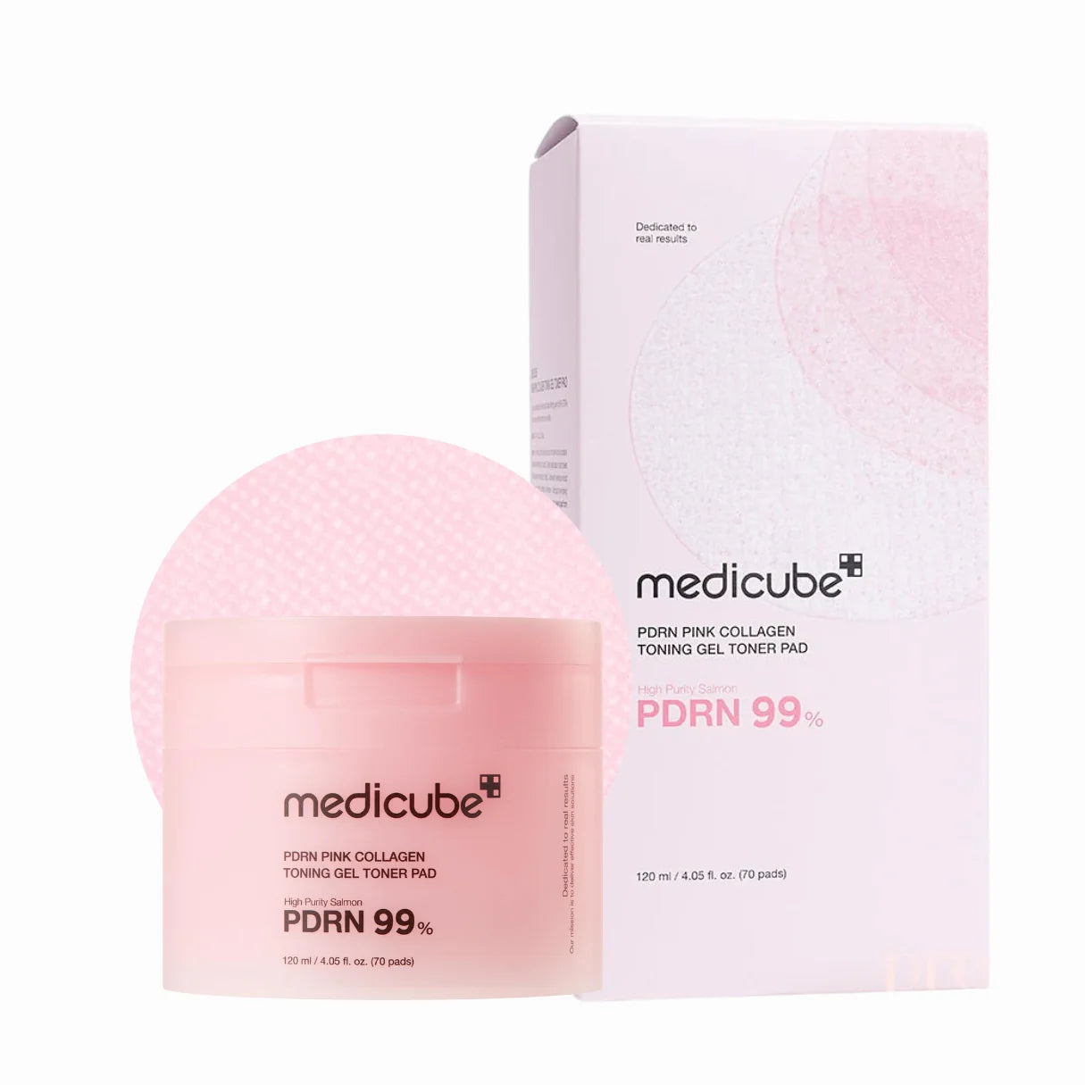 MEDICUBE PDRN Pink Collagen Toning Gel Toner Pad 120ml Reafirma, Ilumina, Regenera
