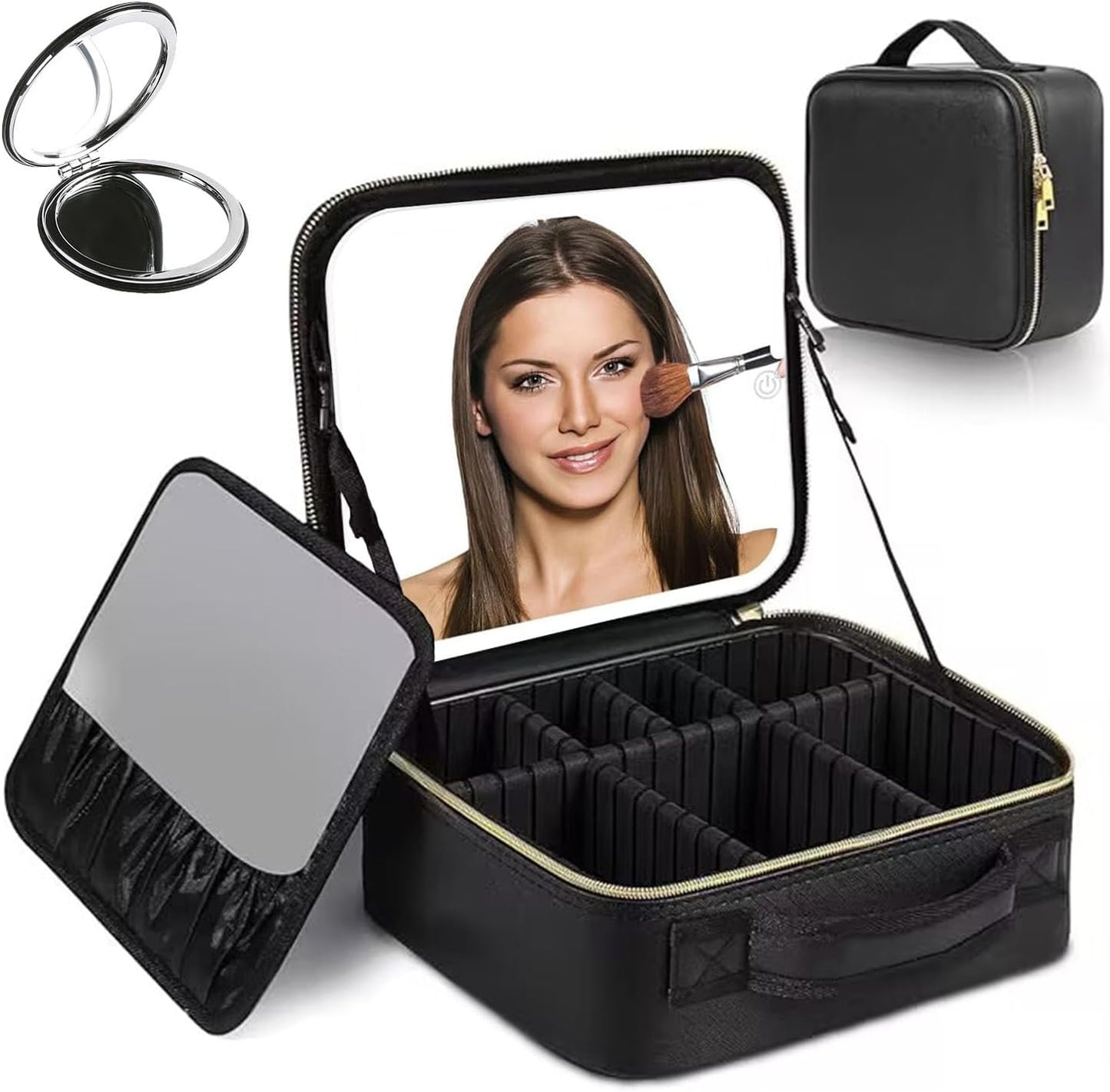 Bolsa de Maquillaje Profesional con Espejo LED