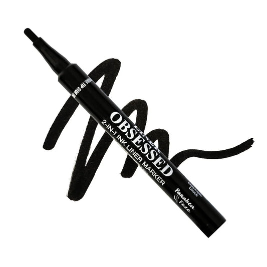 MARCADOR DE EYELINER OBSESSIONED 2-EN-1 CON PUNTA DE PALA