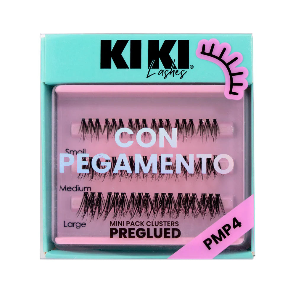 Pestañas postizas KIKI | MINI PACK CLUSTERS CON PEGAMENTO